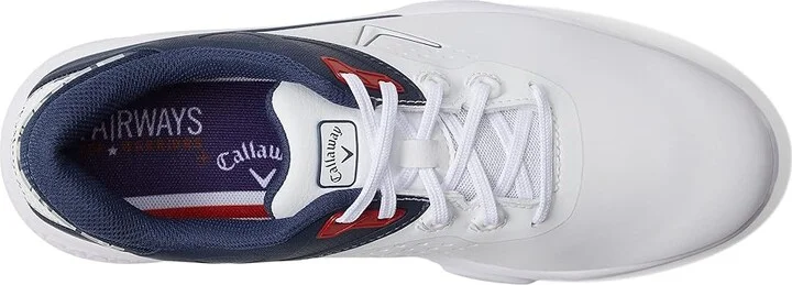Callaway Coronado V3 Golf Shoes Men's Shoes White/Blue/Red : 13 EE - Wide, Leather - Image 2