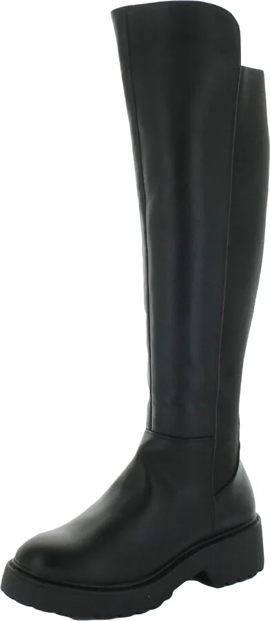 Callback Womens Faux Leather Round Toe Knee-High Boots