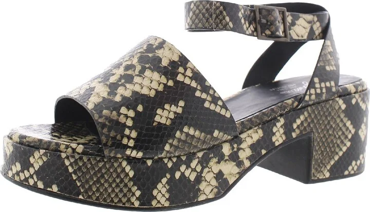 Calming Influence Womens Leather Open Toe Heel Sandals