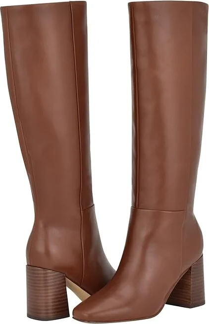 Calvin Klein Arista Women's Boots Dark Natural Leather : 8 M, Leather/Rubber
