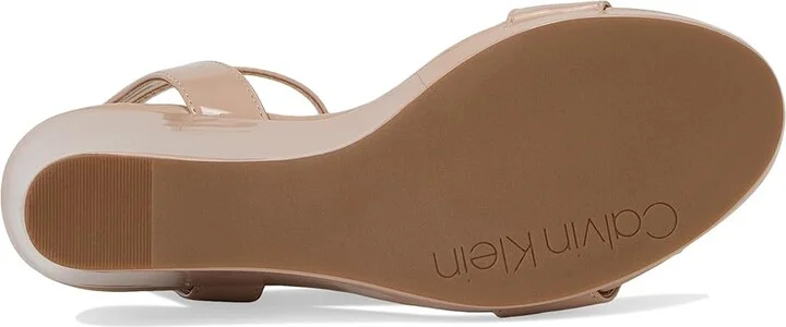 Calvin Klein Belliny Women's Sandals Light Natural Patent : 8.5 M, Leather - Image 3