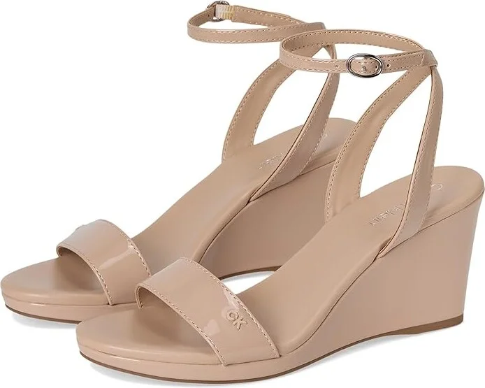 Calvin Klein Belliny Women's Sandals Light Natural Patent : 8.5 M, Leather
