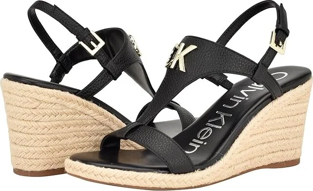 Calvin Klein Blanta Women's Sandals Black : 8 M, Leather/Rubber