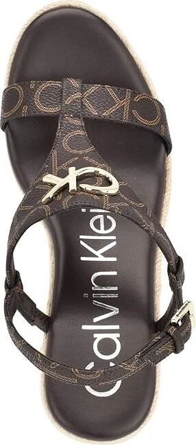 Calvin Klein Blanta Women's Sandals Dark Brown Logo : 10 M, Leather/Rubber - Image 2