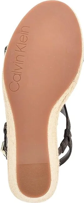 Calvin Klein Blanta Women's Sandals Dark Brown Logo : 10 M, Leather/Rubber - Image 3
