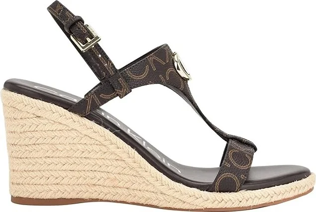 Calvin Klein Blanta Women's Sandals Dark Brown Logo : 10 M, Leather/Rubber - Image 5
