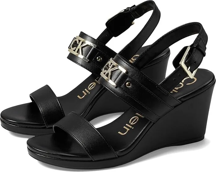 Calvin Klein Bomega Women's Sandals Black : 9.5 M, Leather