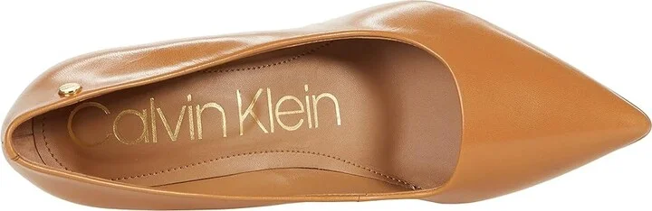 Calvin Klein Brady High Women's Heels Caramel : 5 M, Leather - Image 2