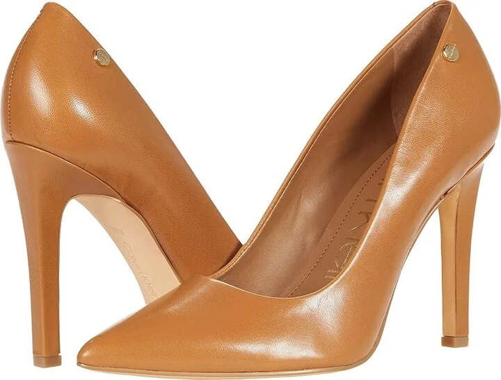Calvin Klein Brady High Women's Heels Caramel : 5 M, Leather
