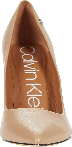 Calvin Klein Brady High Women's Heels Light Natural : 5 M, Leather - Image 5