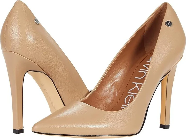 Calvin Klein Brady High Women's Heels Light Natural : 5 M, Leather