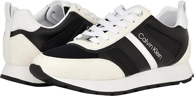 Calvin Klein Carlla Women's Shoes White/Black : 9 M, Synthetic