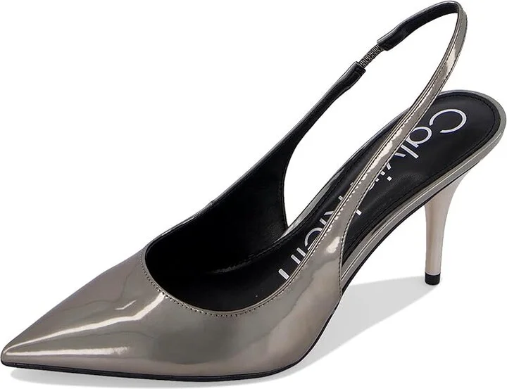 Calvin Klein Cinola Women's Shoes Pewter Mirror Metallic : 11 M, Leather - Image 5