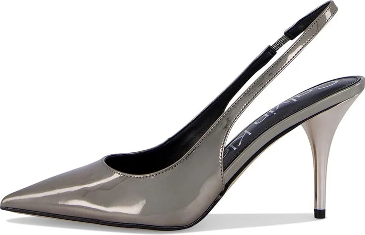 Calvin Klein Cinola Women's Shoes Pewter Mirror Metallic : 11 M, Leather - Image 6