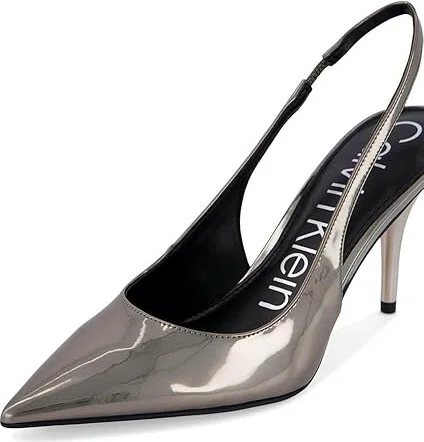 Calvin Klein Cinola Women's Shoes Pewter Mirror Metallic : 11 M, Leather - Image 7