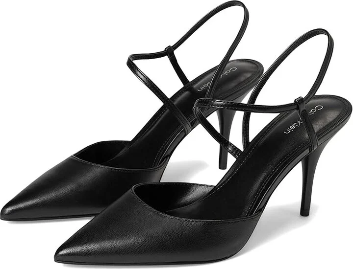 Calvin Klein Cordera Women's Shoes Black Leather : 6 M, Synthetic