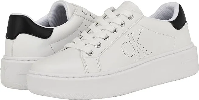 Calvin Klein Daili Women's Shoes White : 8 M, Leather/Rubber/Synthetic