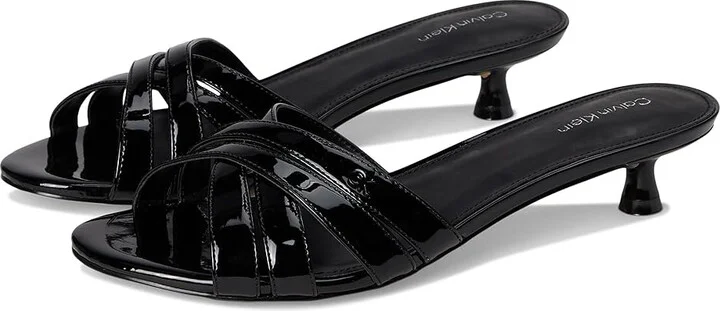 Calvin Klein Gabbie Women's Wedge Shoes Black Patent : 6.5 M, Faux Leather