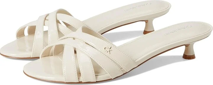 Calvin Klein Gabbie Women's Wedge Shoes Ivory Patent : 8 M, Faux Leather