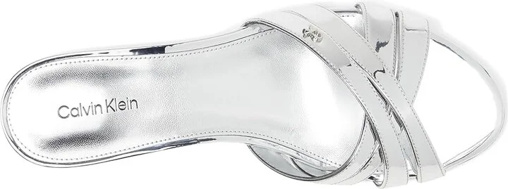 Calvin Klein Gabbie Women's Wedge Shoes Silver Mirror Metallic : 5.5 M, Faux Leather - Image 2