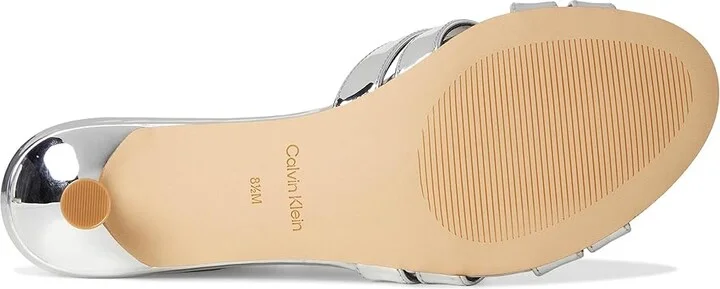 Calvin Klein Gabbie Women's Wedge Shoes Silver Mirror Metallic : 5.5 M, Faux Leather - Image 3