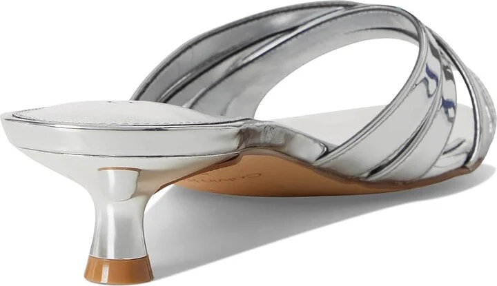 Calvin Klein Gabbie Women's Wedge Shoes Silver Mirror Metallic : 5.5 M, Faux Leather - Image 4