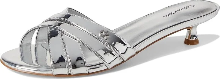 Calvin Klein Gabbie Women's Wedge Shoes Silver Mirror Metallic : 5.5 M, Faux Leather - Image 5