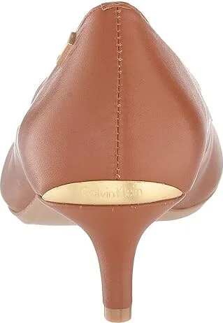 Calvin Klein Gabrianna Pump Women's 1-2 inch heel Shoes Cognac 1 : 5 M, Leather - Image 4