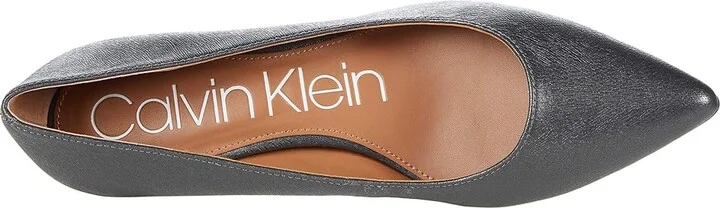 Calvin Klein Gabrianna Pump Women's 1-2 inch heel Shoes Pewter Leather : 5 M - Image 2