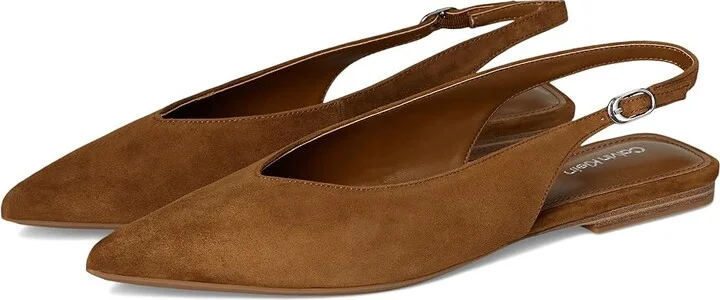 Calvin Klein Galiana Women's Shoes Dark Natural Suede : 8 M, Leather