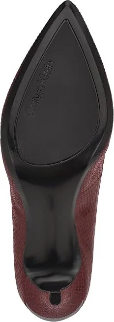 Calvin Klein Gayle High Women's Heels Dark Red Snake : 6.5 M, Leather - Image 3