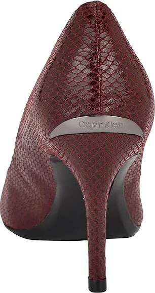 Calvin Klein Gayle High Women's Heels Dark Red Snake : 6.5 M, Leather - Image 4