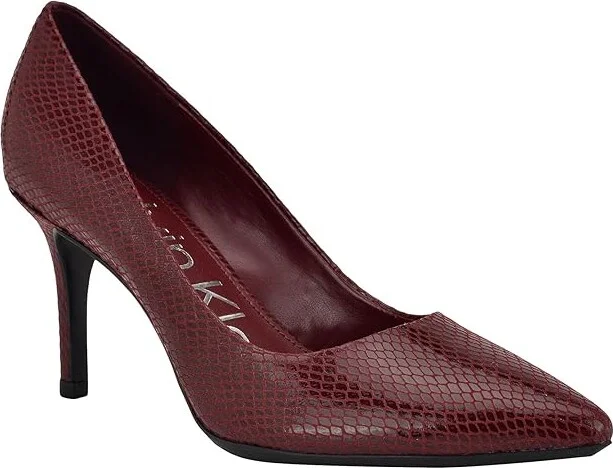 Calvin Klein Gayle High Women's Heels Dark Red Snake : 6.5 M, Leather - Image 5