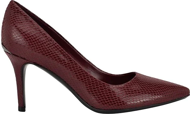 Calvin Klein Gayle High Women's Heels Dark Red Snake : 6.5 M, Leather - Image 6