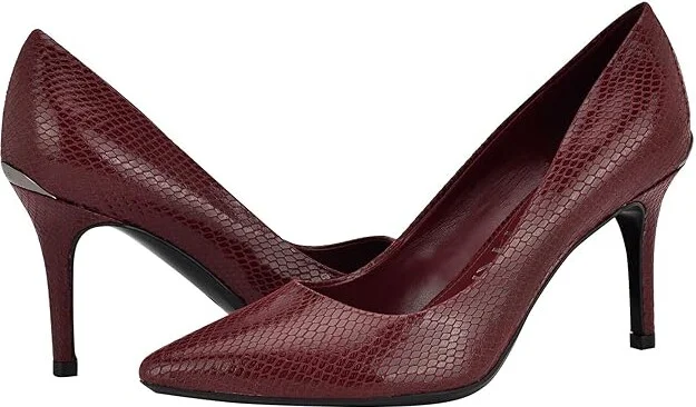 Calvin Klein Gayle High Women's Heels Dark Red Snake : 6.5 M, Leather