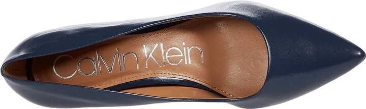 Calvin Klein Gayle Pump High Women's Heels Navy 1 : 5 M, Leather - Image 2