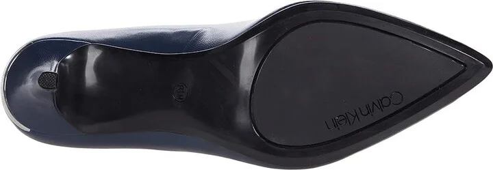 Calvin Klein Gayle Pump High Women's Heels Navy 1 : 5 M, Leather - Image 3