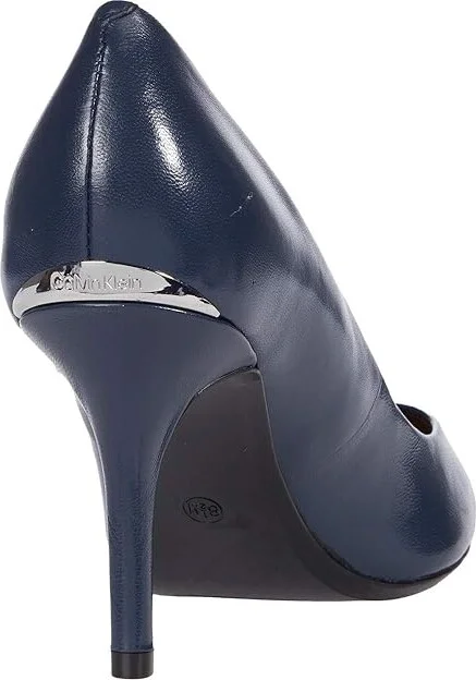 Calvin Klein Gayle Pump High Women's Heels Navy 1 : 5 M, Leather - Image 4