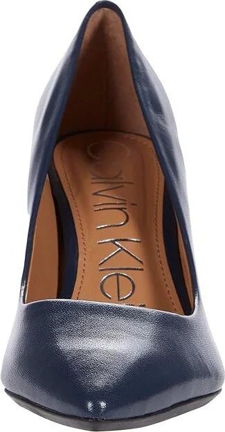 Calvin Klein Gayle Pump High Women's Heels Navy 1 : 5 M, Leather - Image 5