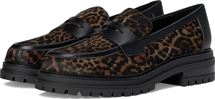 Calvin Klein Grantly Women's Flat Shoes Dark Natural Leopard : 6 M, Synthetic