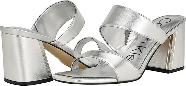 Calvin Klein Hestia Women's Sandals Silver : 8 M, Synthetic