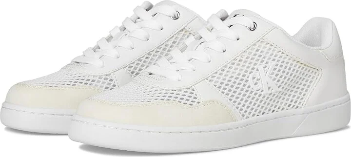 Calvin Klein Heyra Women's Shoes Light Grey/White : 6.5 M, Leather/Suede