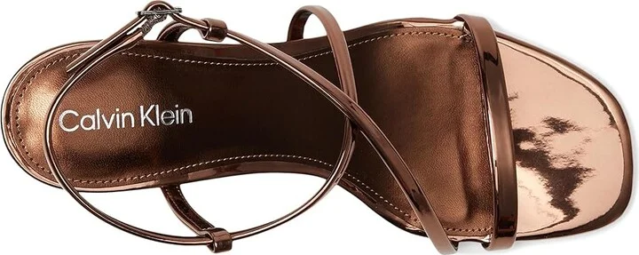 Calvin Klein Ishaya Women's Sandals Bronze Mirror Metallic : 7.5 M, Faux Leather - Image 2