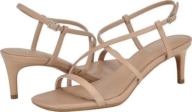 Calvin Klein Ishaya Women's Sandals Light Natural : 8.5 M, Faux Leather
