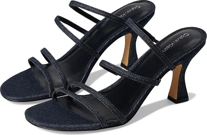 Calvin Klein Jayla Women's Sandals Dark Blue Denim : 7.5 M, Synthetic