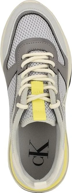 Calvin Klein Jazmeen Women's Shoes Light Grey/Yellow : 9 M, Canvas - Image 2