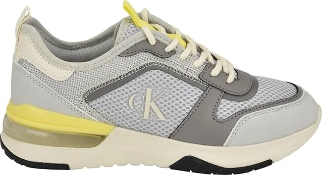 Calvin Klein Jazmeen Women's Shoes Light Grey/Yellow : 9 M, Canvas - Image 5