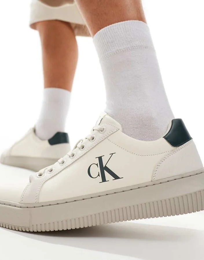 Calvin Klein Jeans chunky cupsole authentic sneakers in off white - Image 3