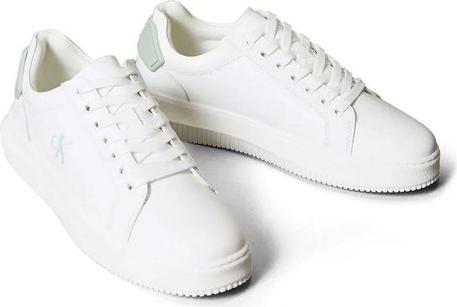 Calvin Klein Jeans chunky cupsole sneakers in white and green - Image 2