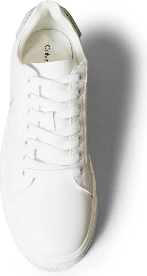 Calvin Klein Jeans chunky cupsole sneakers in white and green - Image 3